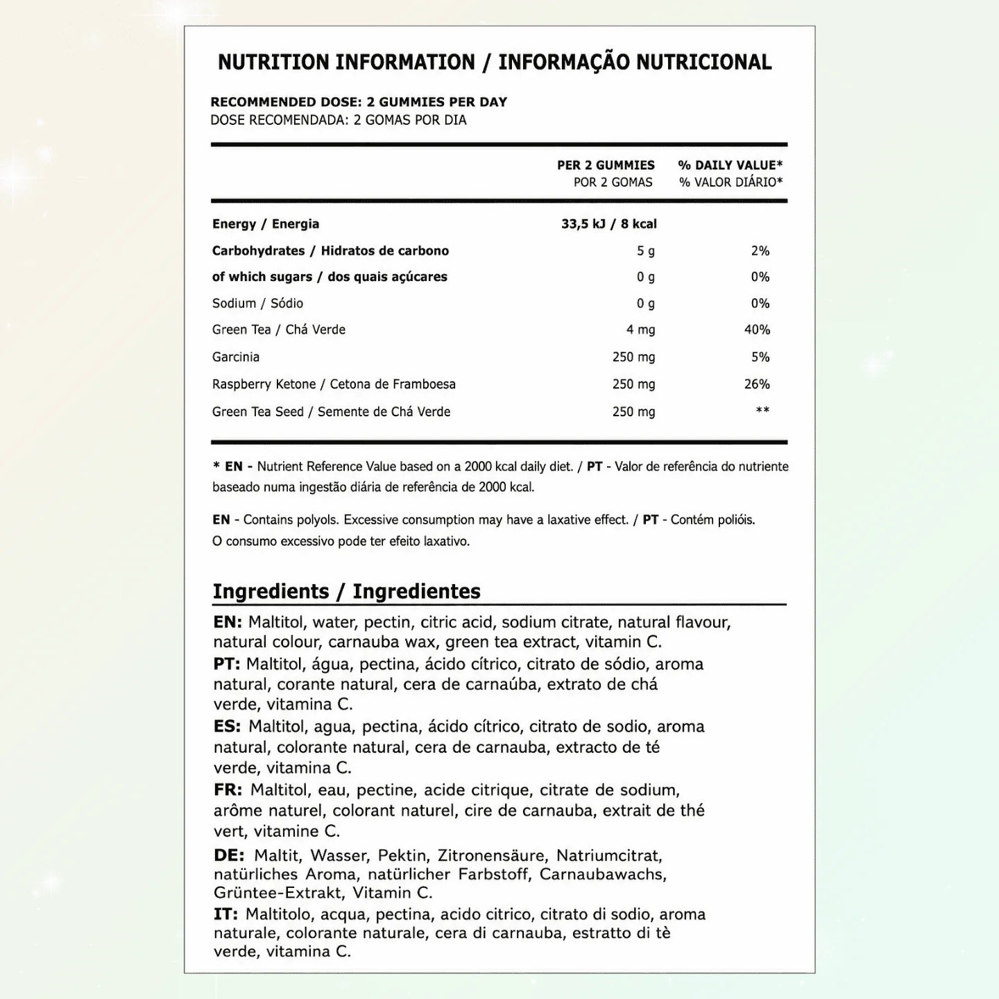 Active Metabolism Gummies with Green Tea
